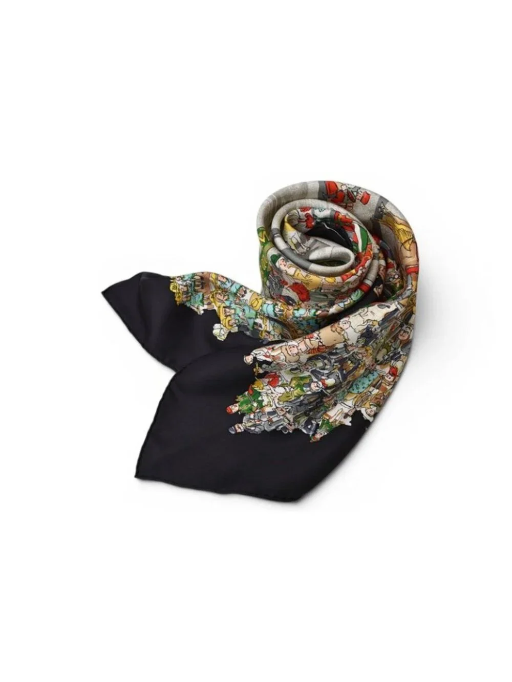 ★SOLD★ Hermes Scarf Carre 90 Cirque Molier Silk 100% Black Multi - Picture 2 of 8